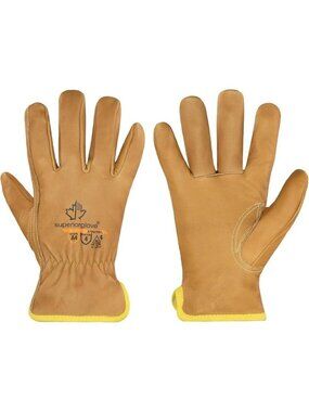 🆕 Men Brown Leather Work Gloves Superior Endura Cut Water Resistant Protection